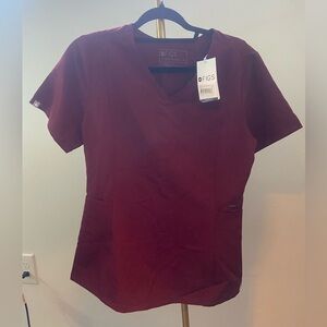 Figs Burgundy Scrub Top
